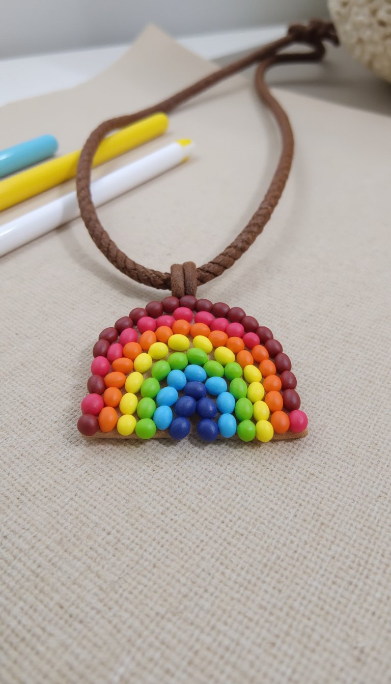 12. Clay Rainbow Charm Necklaces