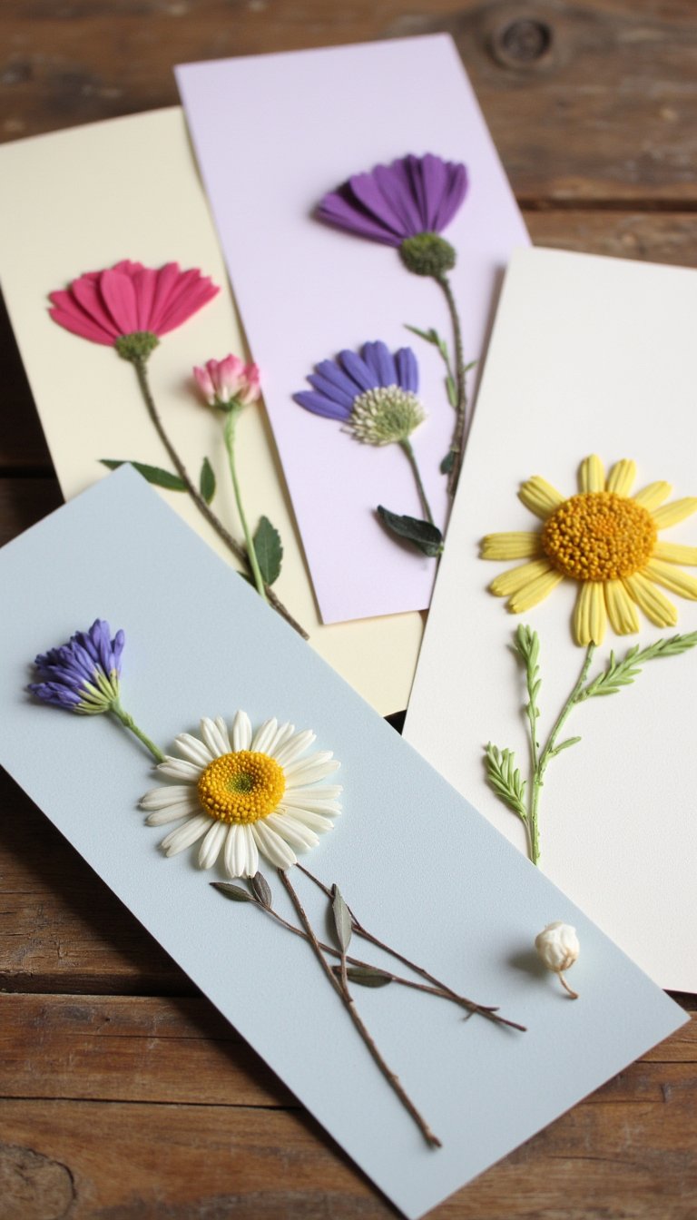 1. Pressed Flower Bookmarks