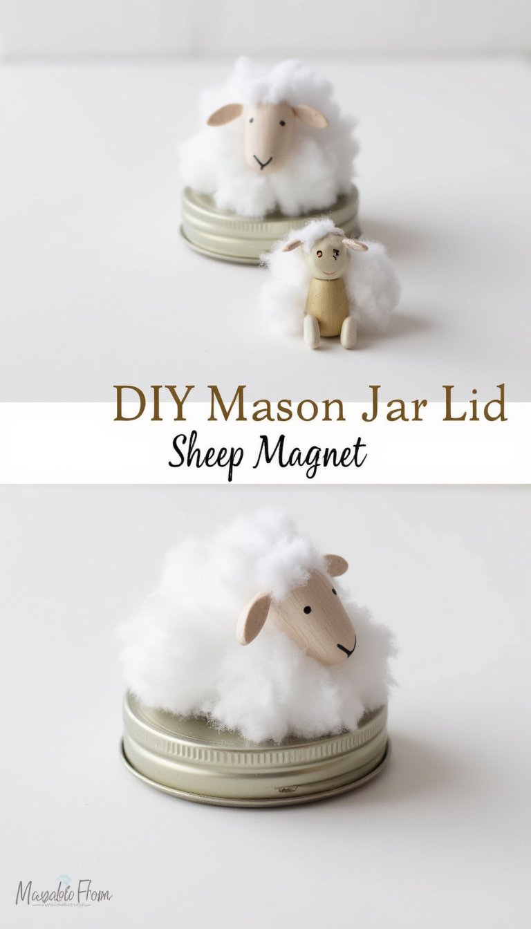 5. Mason Jar Lid Sheep Magnets