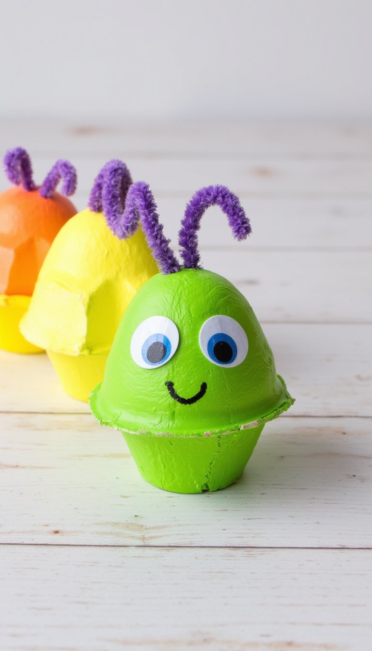 2. Cheerful Caterpillar Egg Cartons