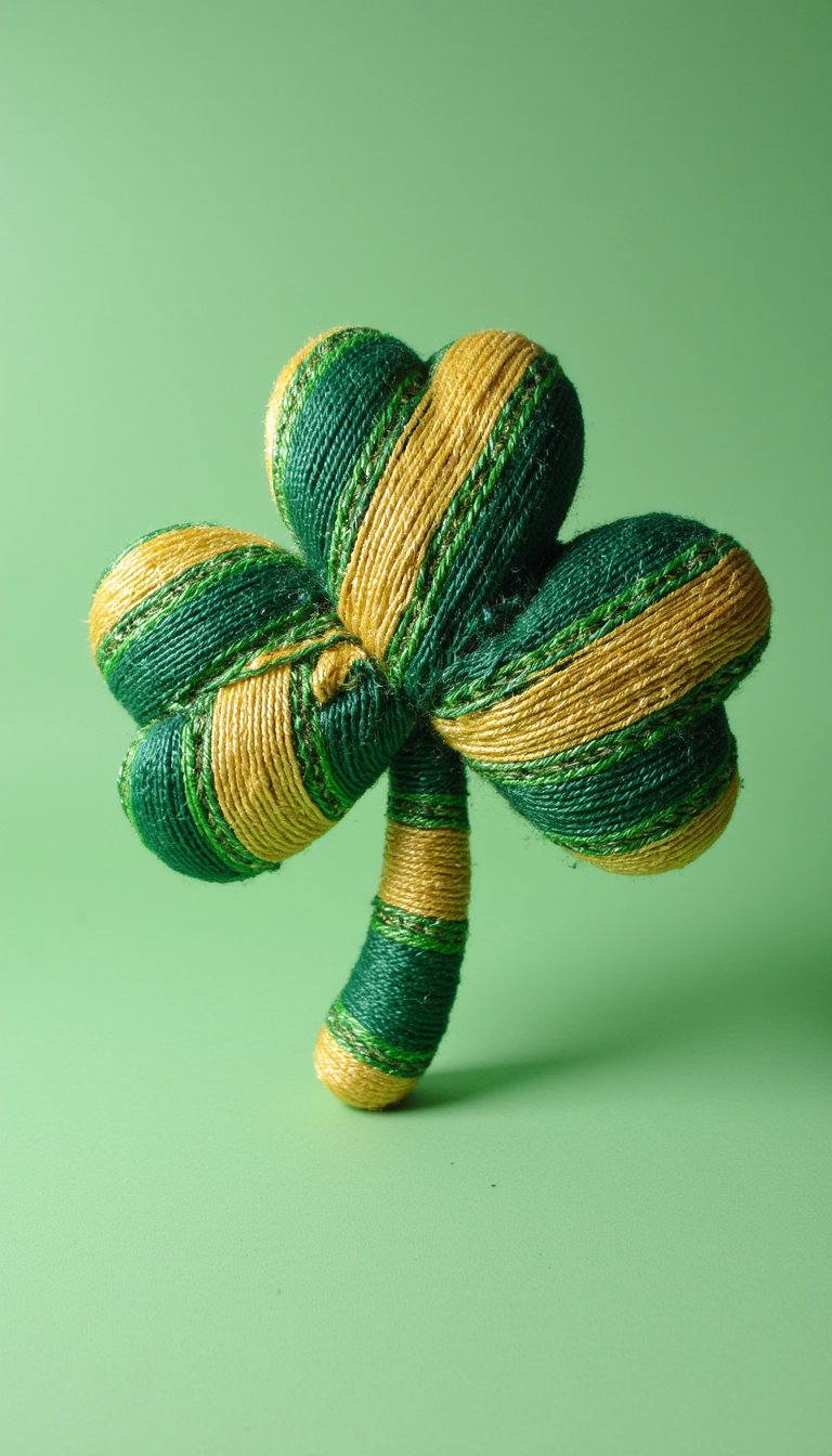 7. Yarn-Wrapped Shamrock