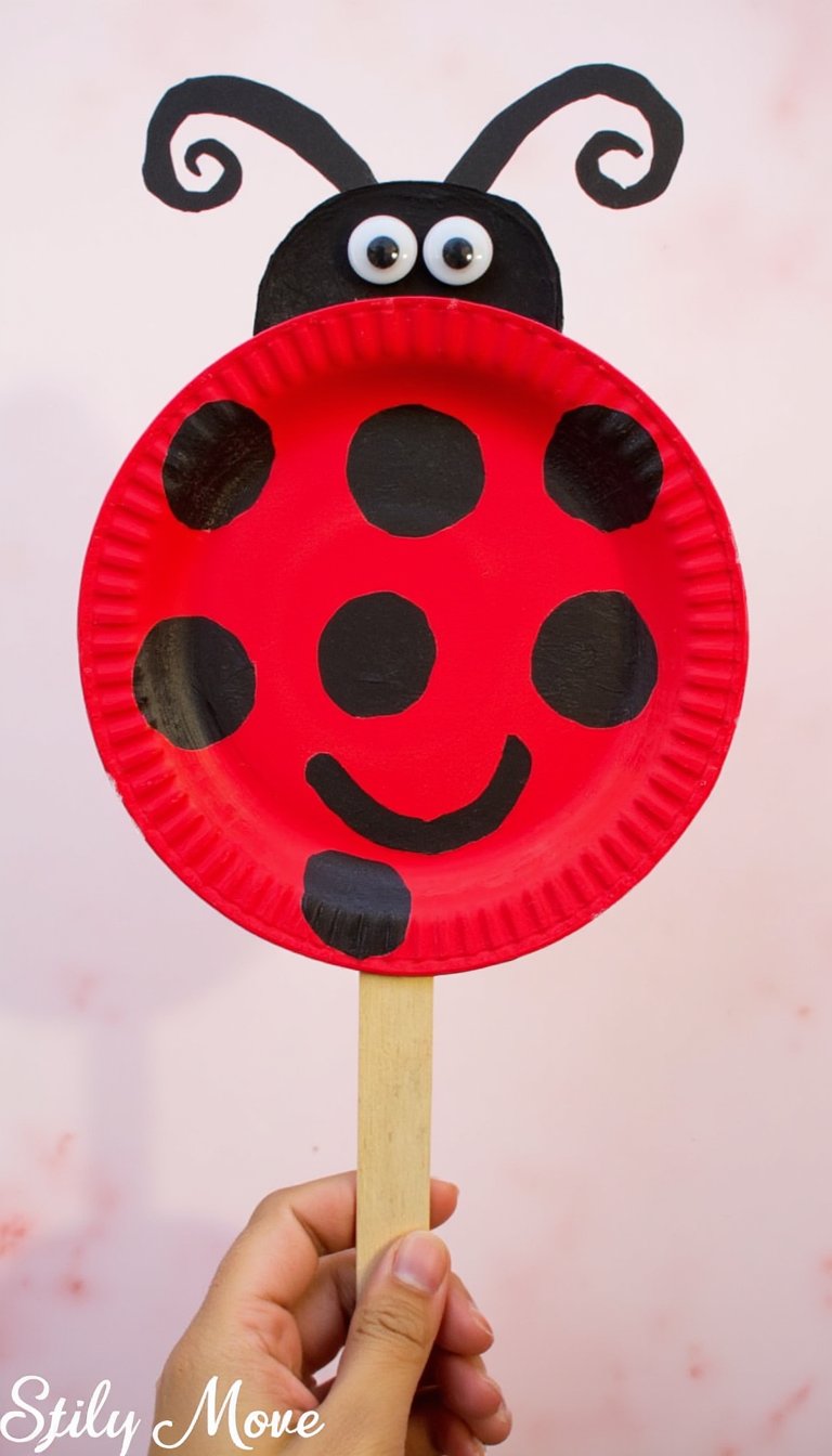 1. Paper Plate Ladybug Puppet