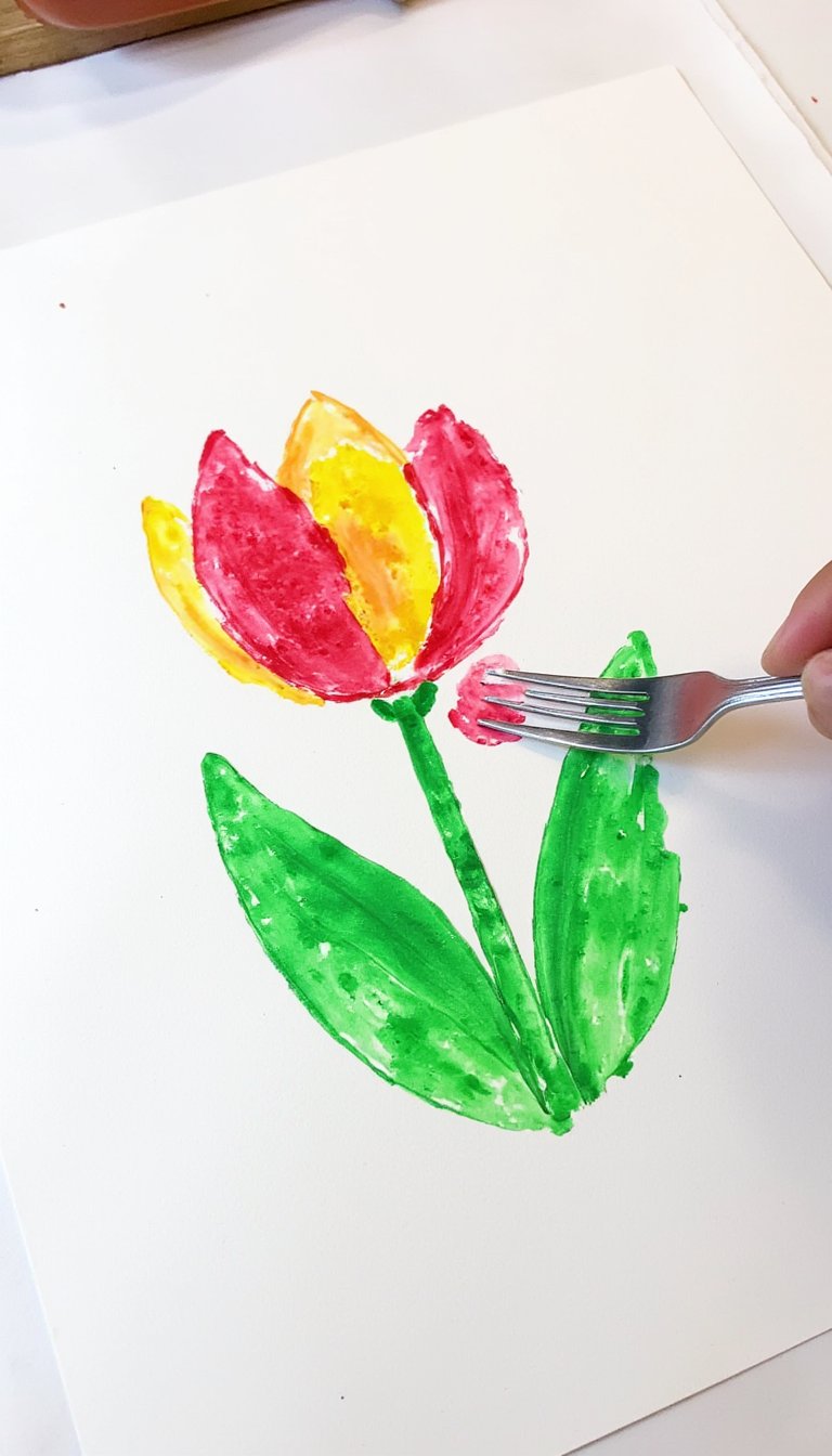 24. Fork-Tulip Painting