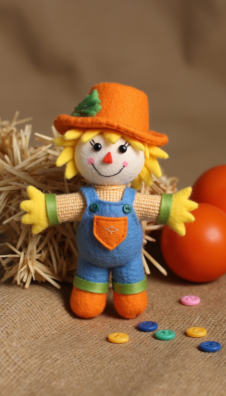 16. Button & Felt Scarecrow