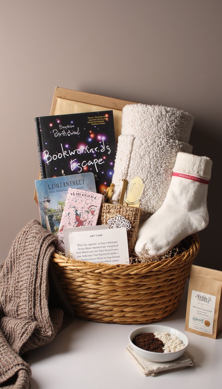 4. The "Bookworm's Escape" Cozy Reading Basket