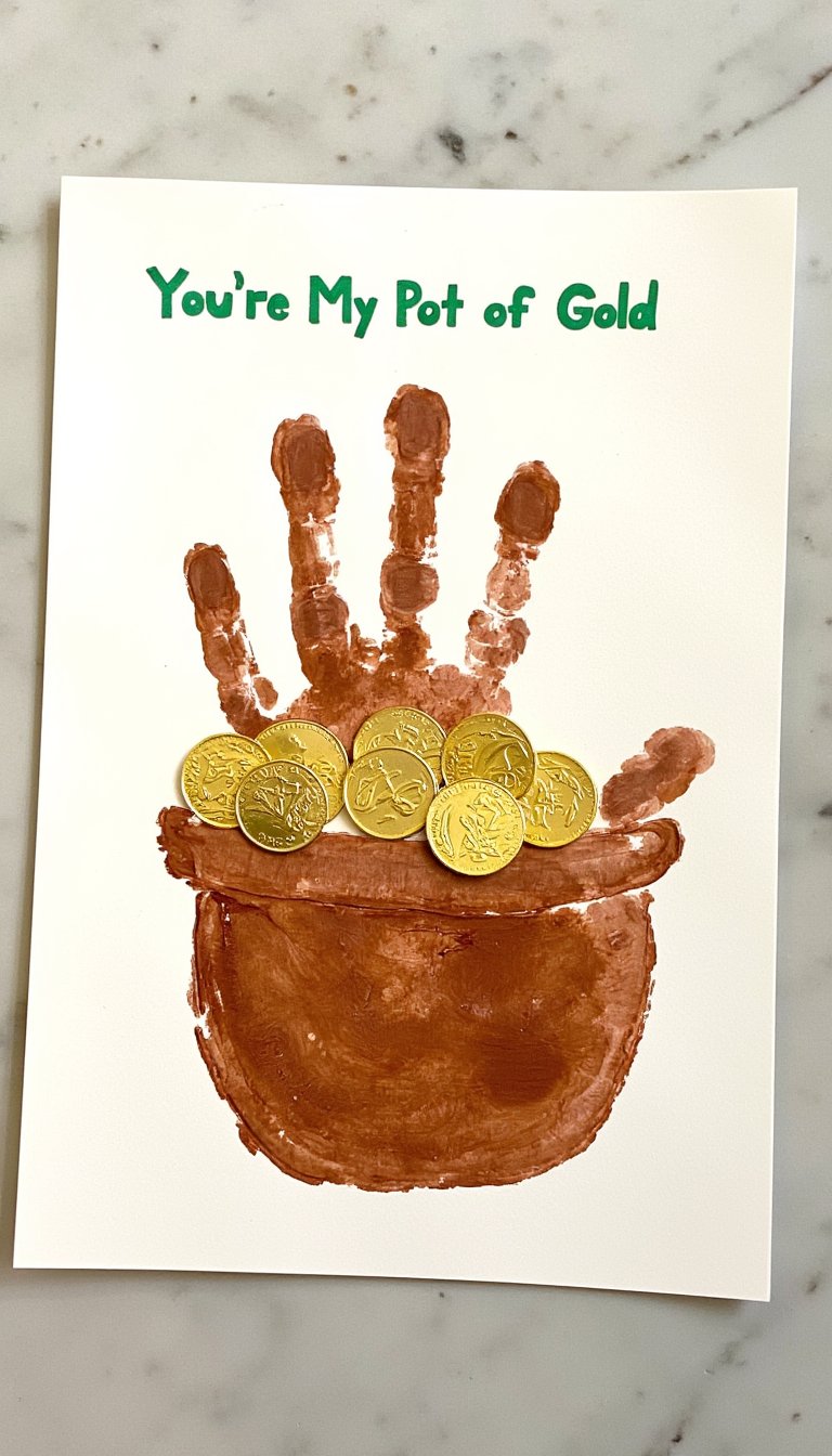 15. "You're My Pot of Gold" Handprint Card