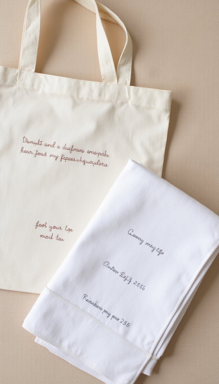 7. Embroidered Hand Towel or Tote Bag