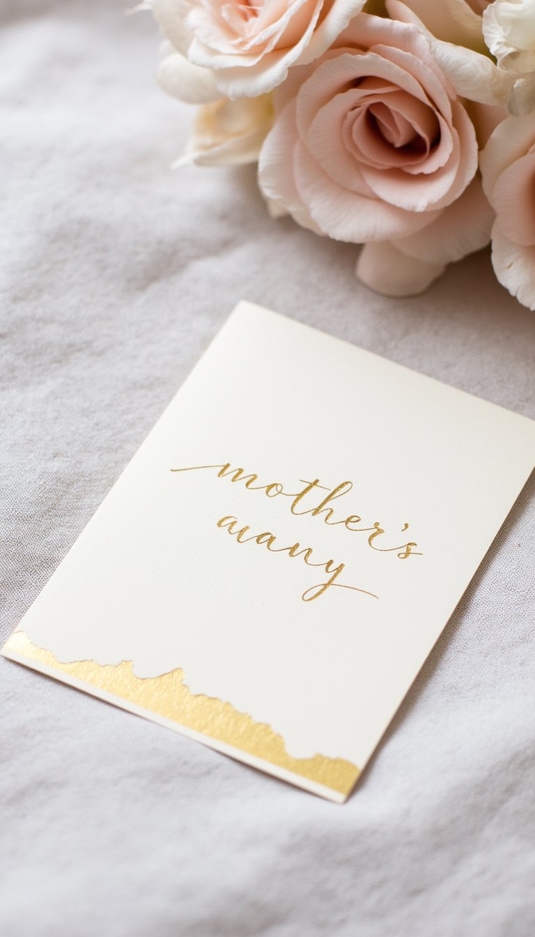 12. Elegant Gold Foil & Calligraphy Card