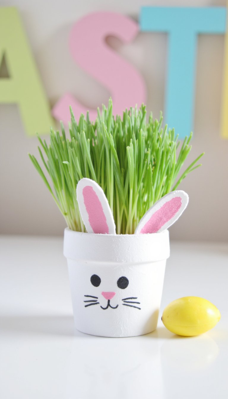 10. Clay Pot Bunny Planters