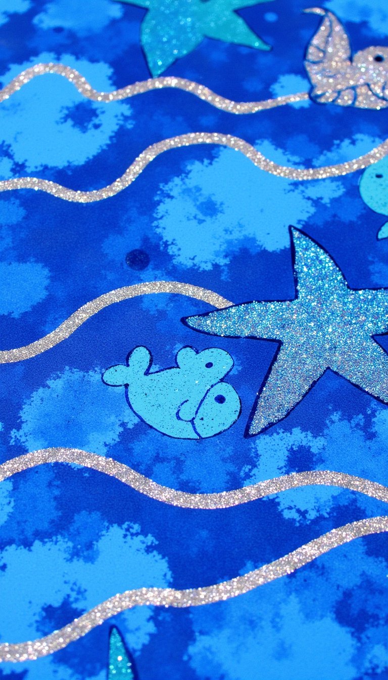 15. Glitter Glue Resist Ocean