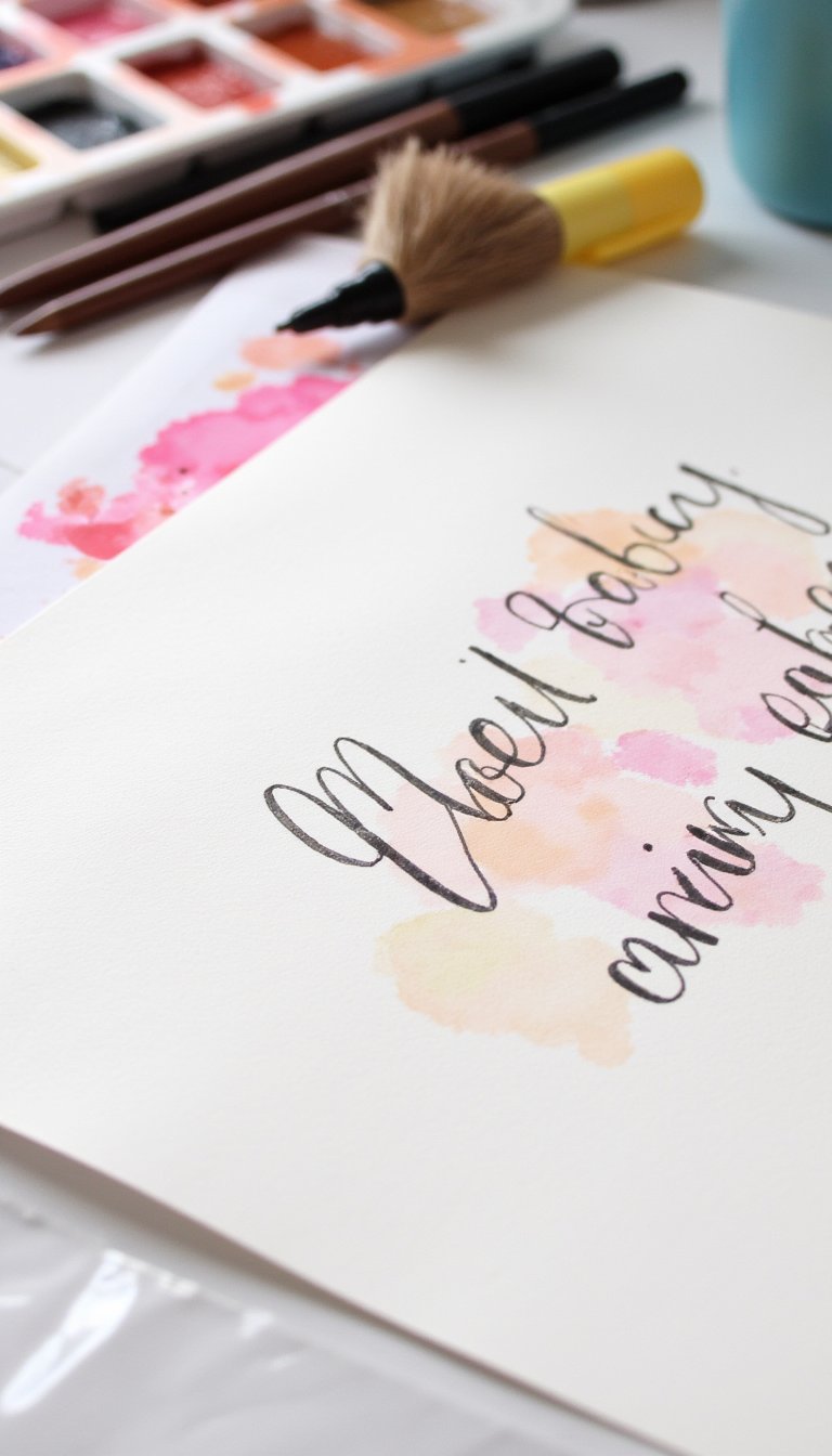 4. Watercolor Quote Art with Her Favorite Saying