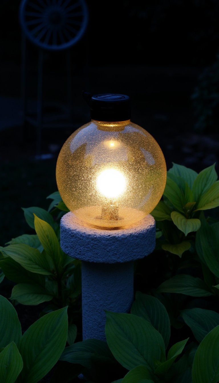 7. Illuminated Garden Globes