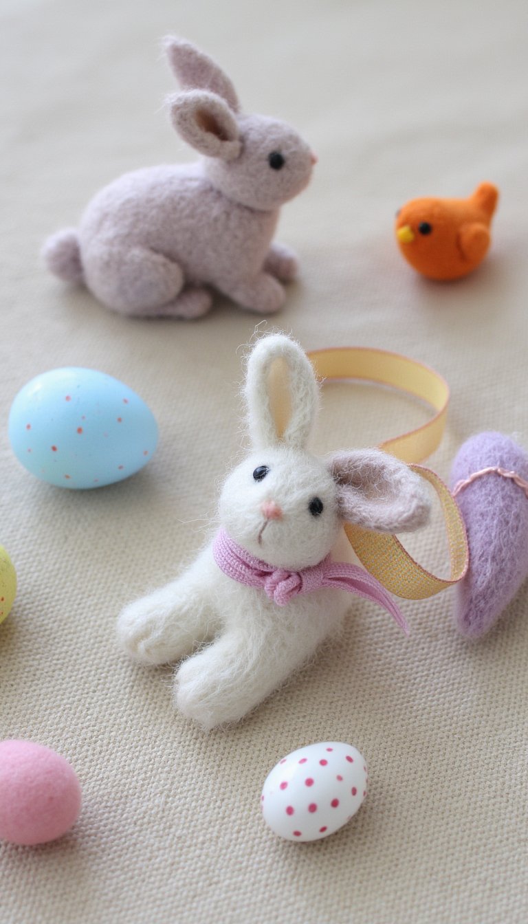 14. Felted Wool Easter Ornaments