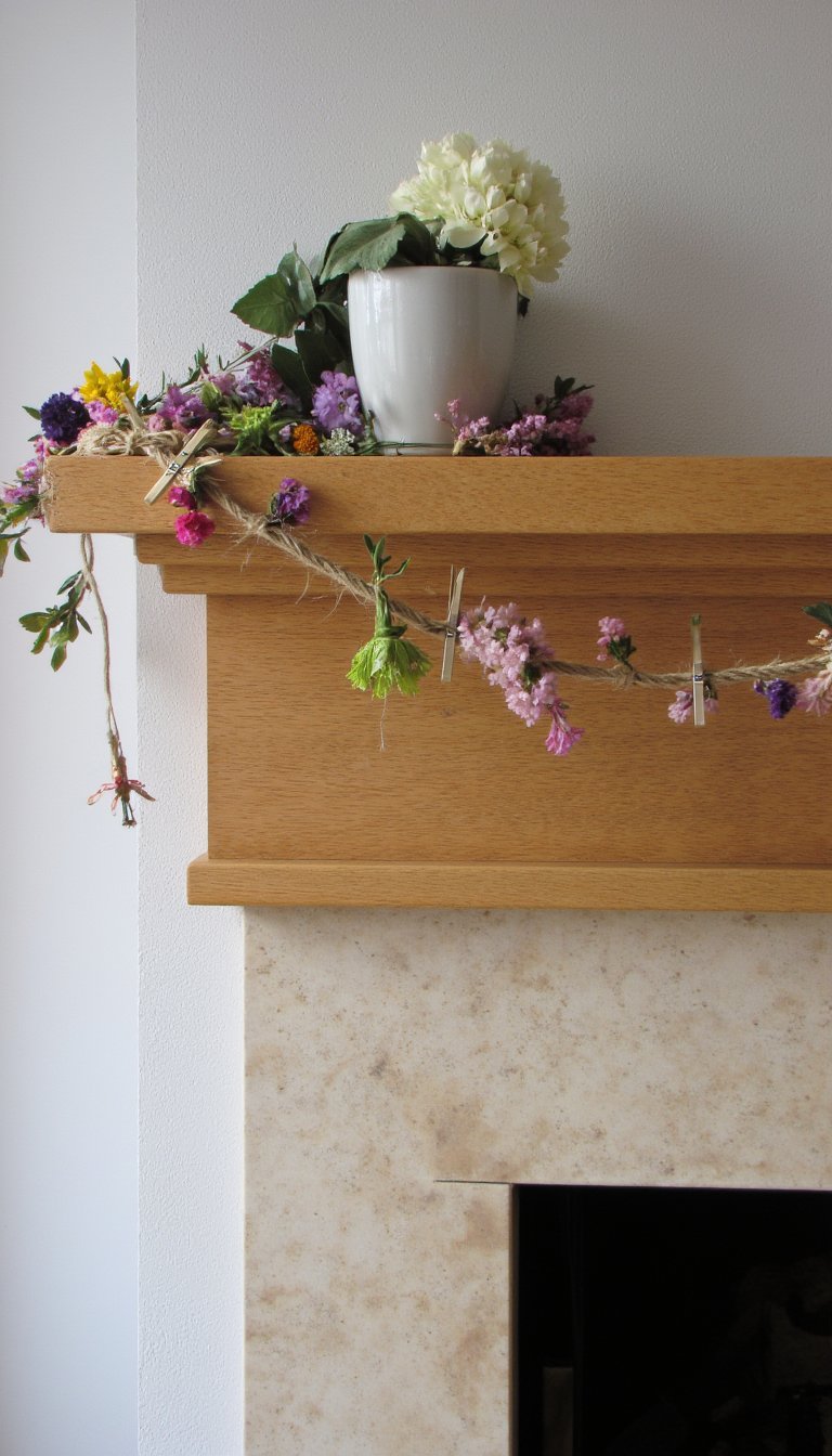25. A Pressed Flower Garland for a Mantelpiece