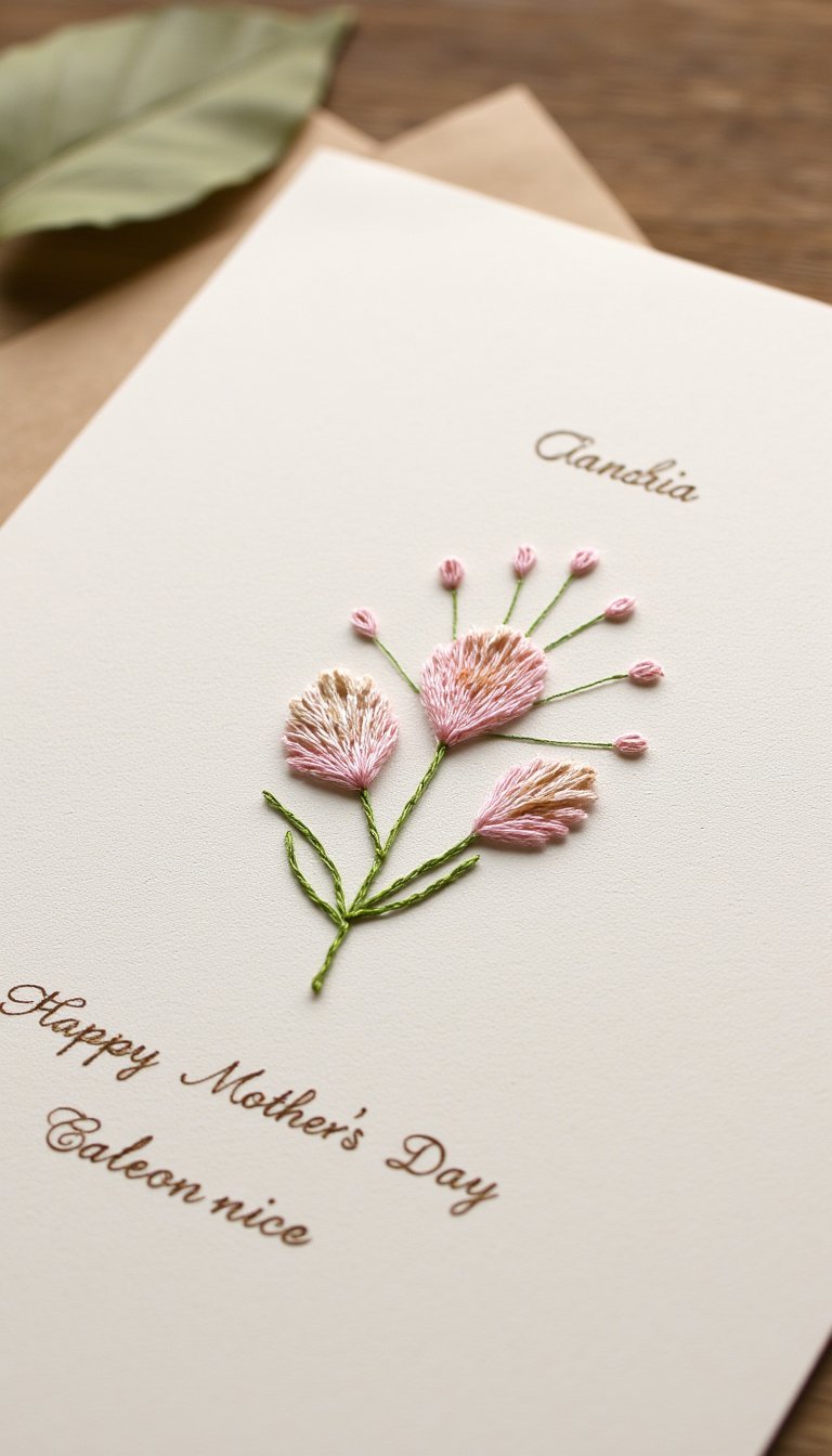 5. Embroidered Paper Card