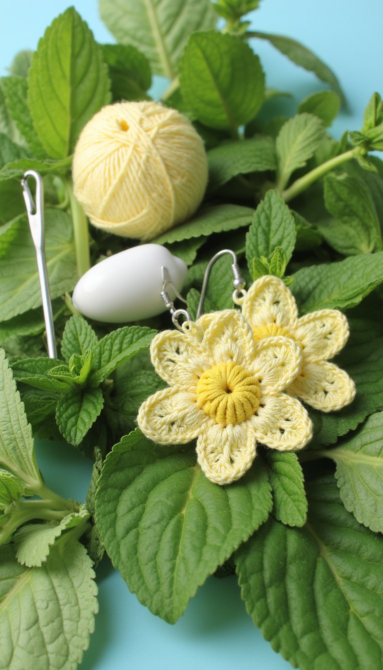 16. Earrings Made with Thread Crochet