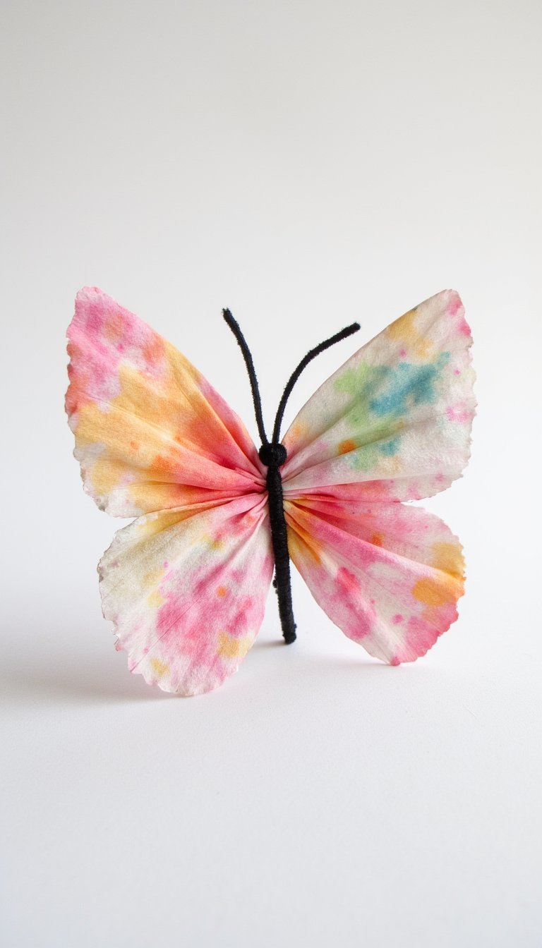 1. The Classic Coffee Filter Watercolor Butterfly