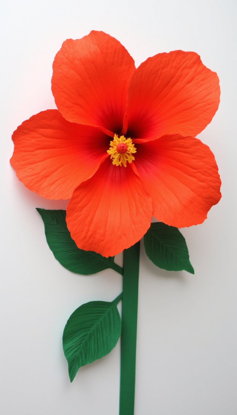 15. Bold Construction Paper Hibiscus