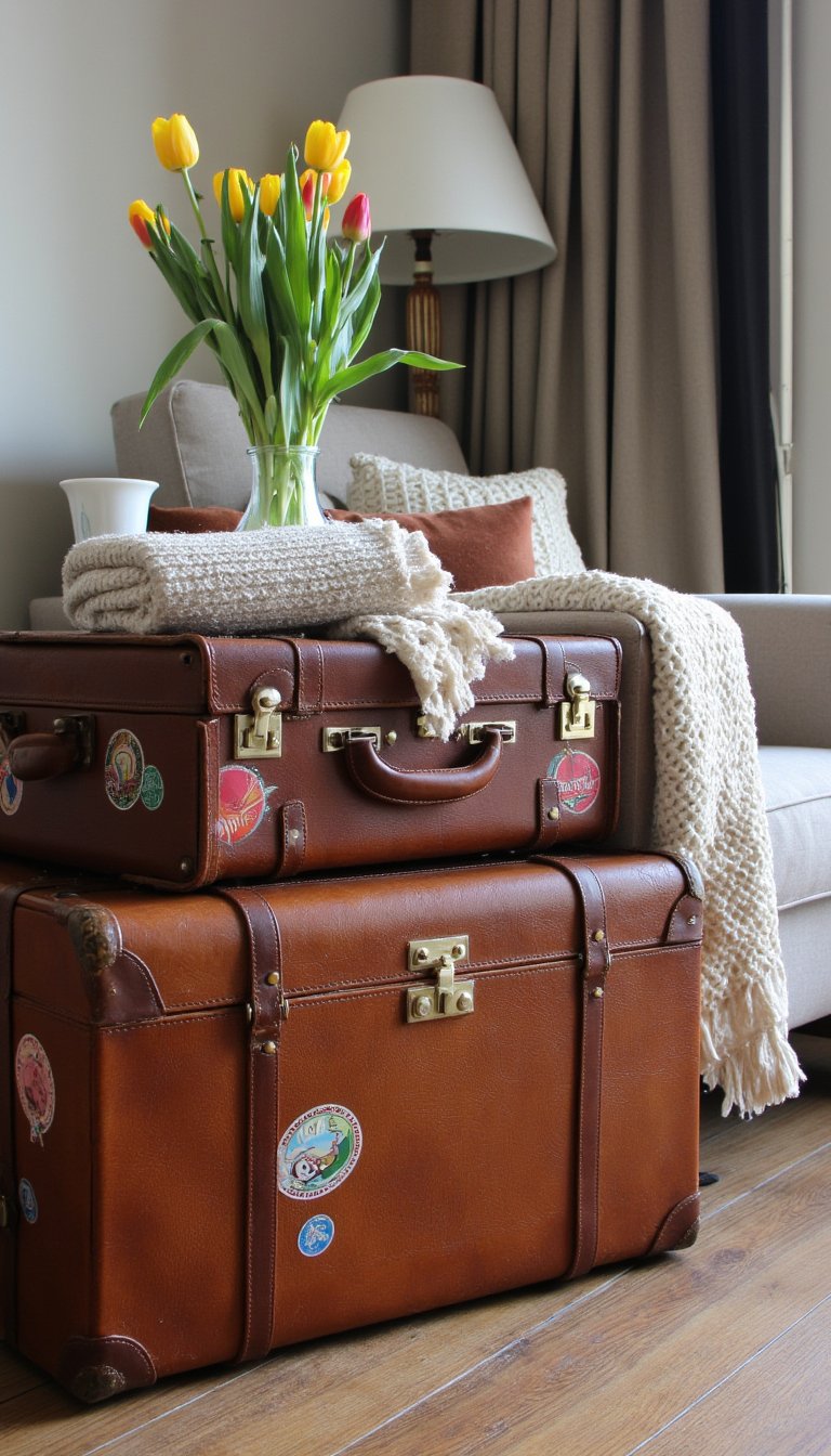 12. A Vintage Suitcase as a Side Table