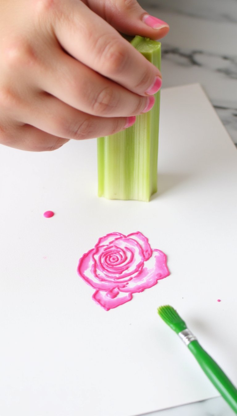5. Celery Stamp Roses