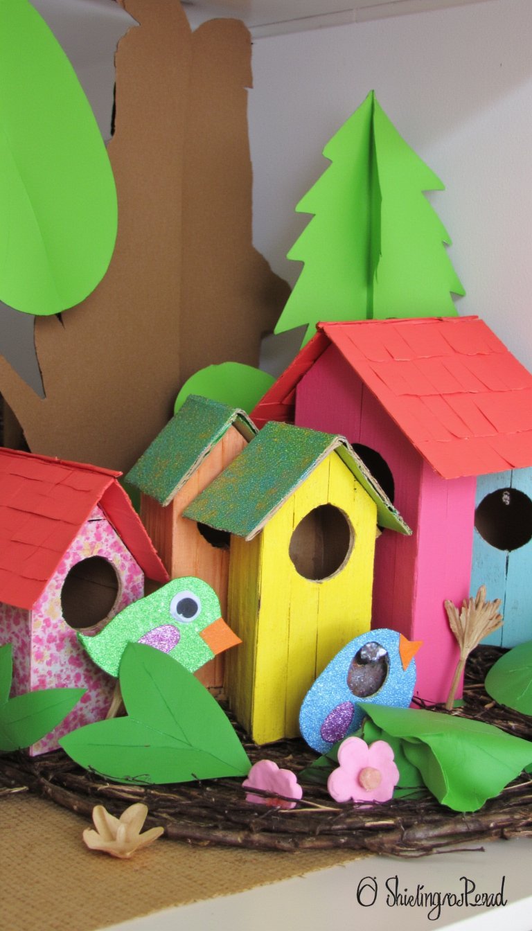 8. Popsicle Stick Birdhouses