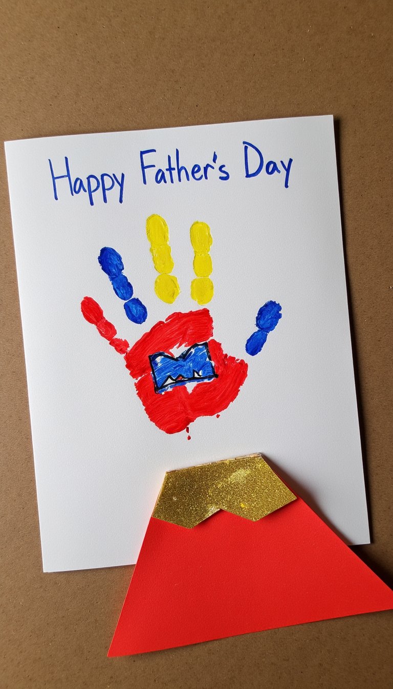 4. Handprint Superhero Card