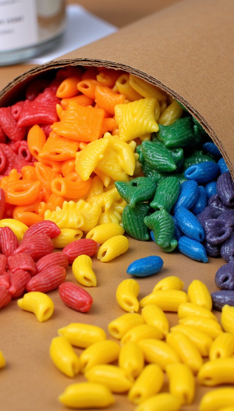 2. Pasta Rainbow Collage