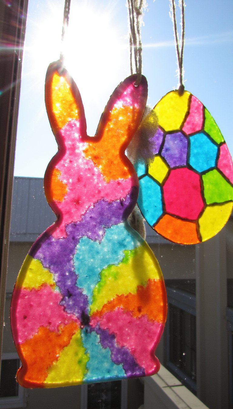 6. Melted Crayon Easter Sun Catchers
