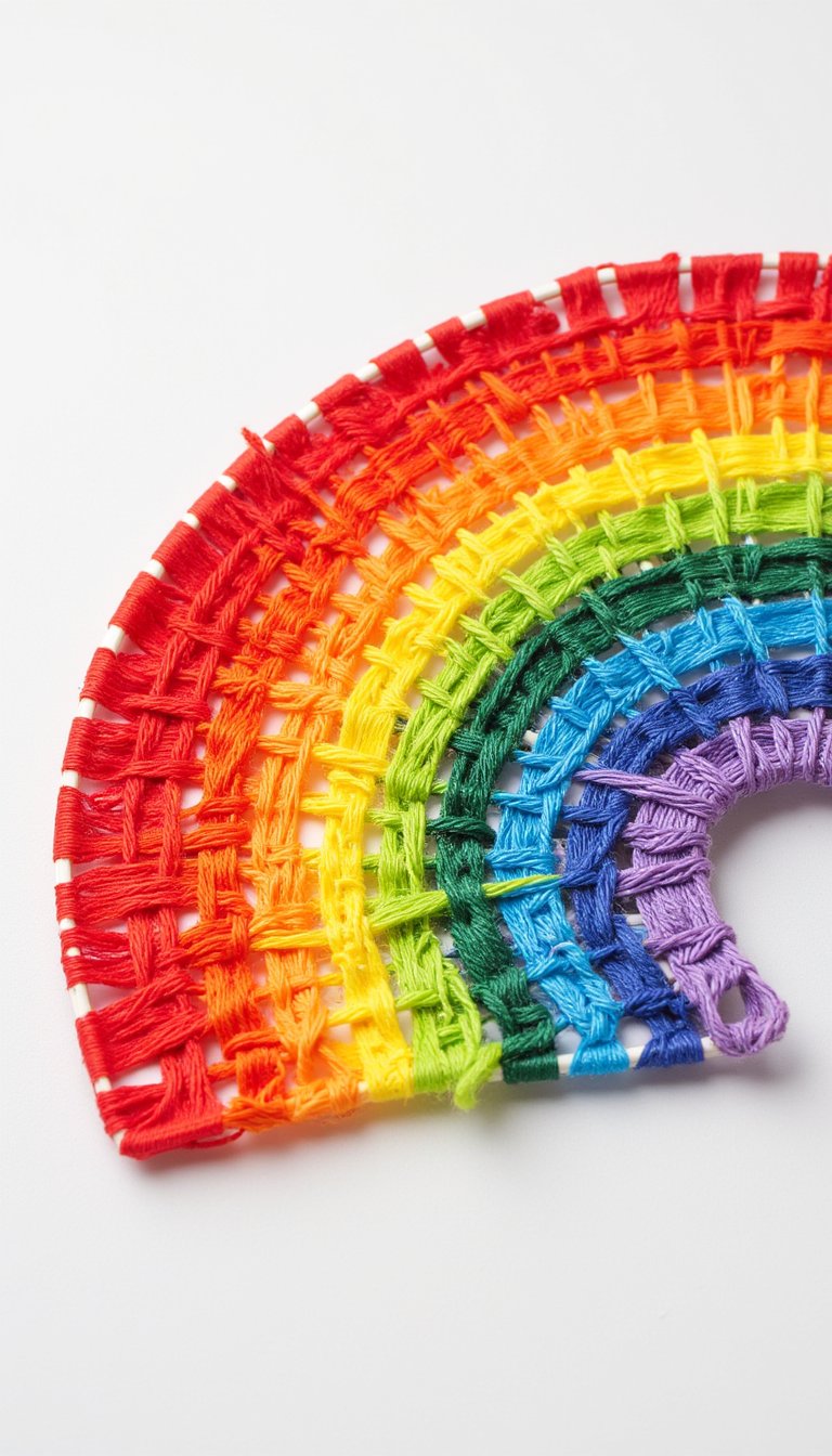 2. Rainbow Paper Plate Weaving