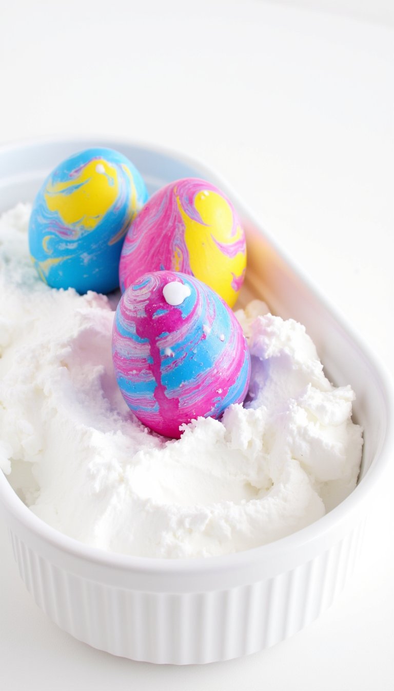 1. Shaving Cream Marbled Easter Eggs