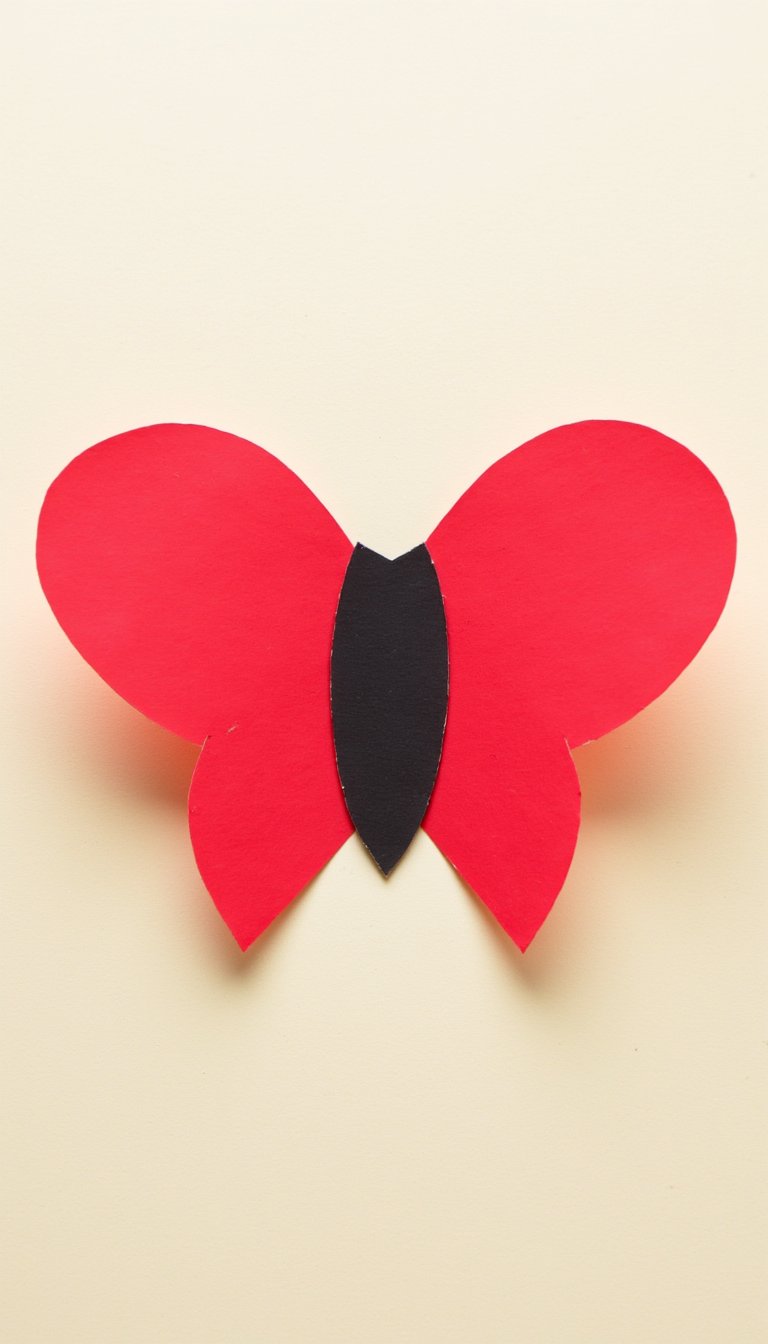 7. Heart-Shaped Butterfly Symmetry Craft