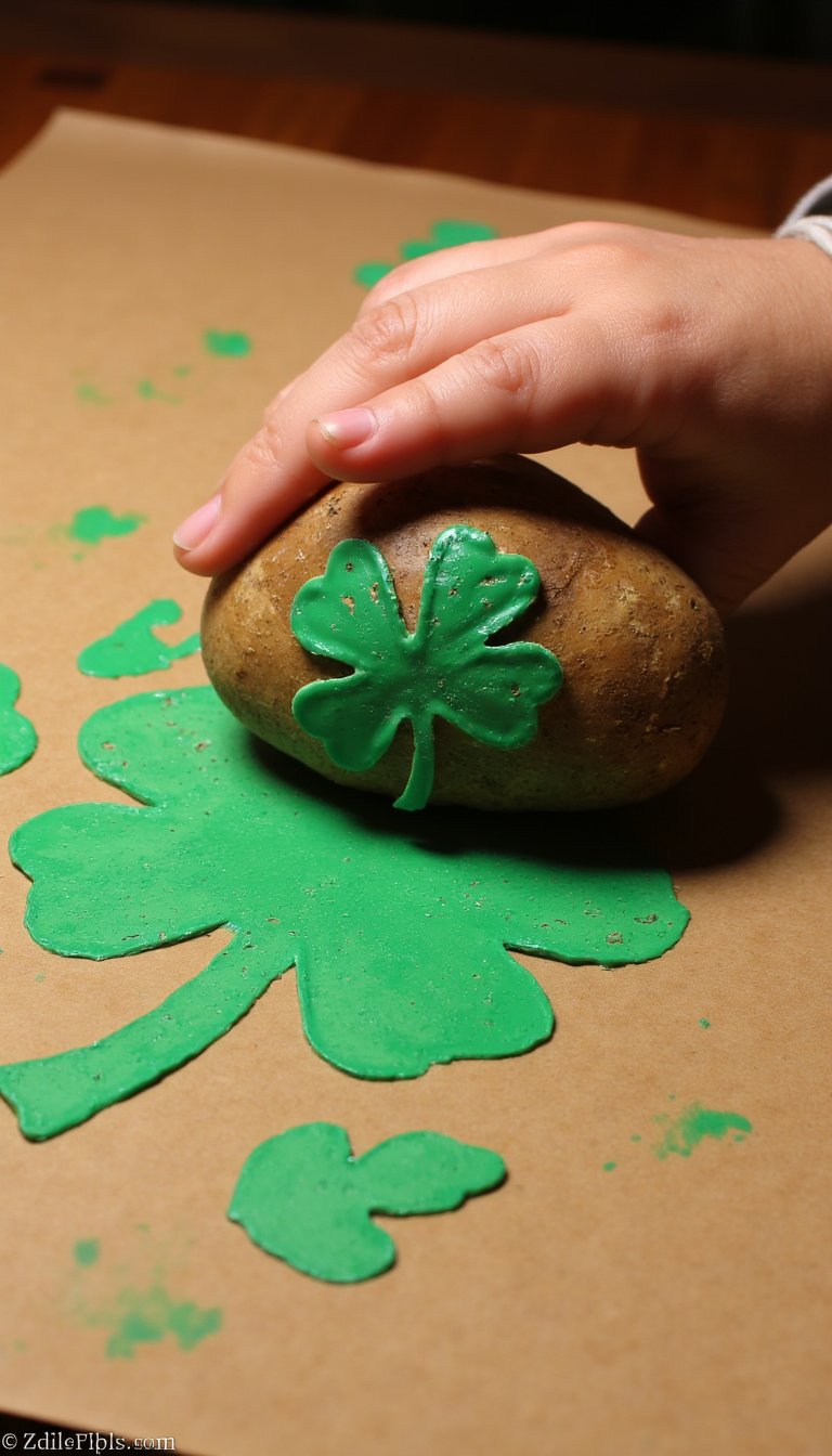 12. Potato Stamp Clovers