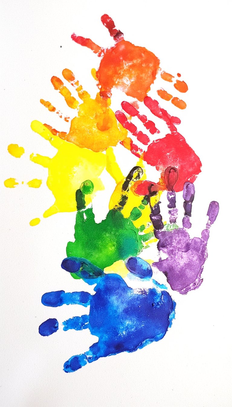 5. Rainbow Handprint Keepsake