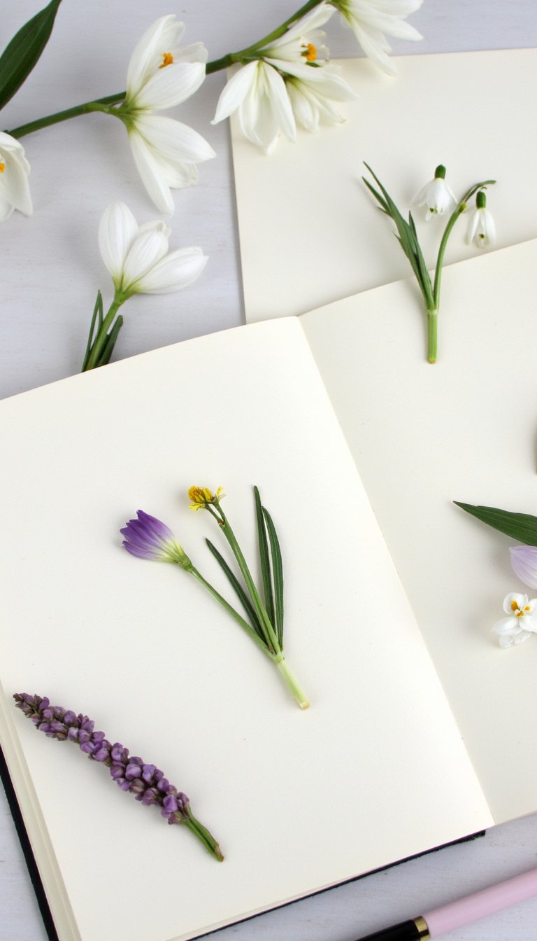 10. Pressed Early Spring Flower Journal