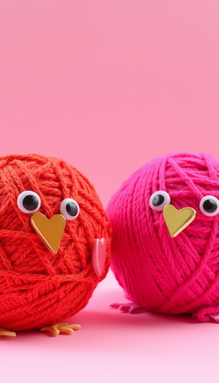 15. Yarn-Wrapped Lovebirds