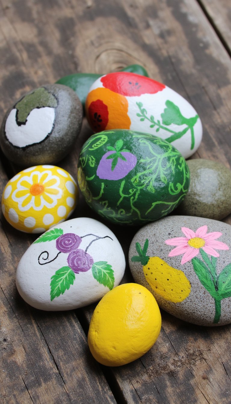 4. Rainy Day Painted Rock Garden Markers