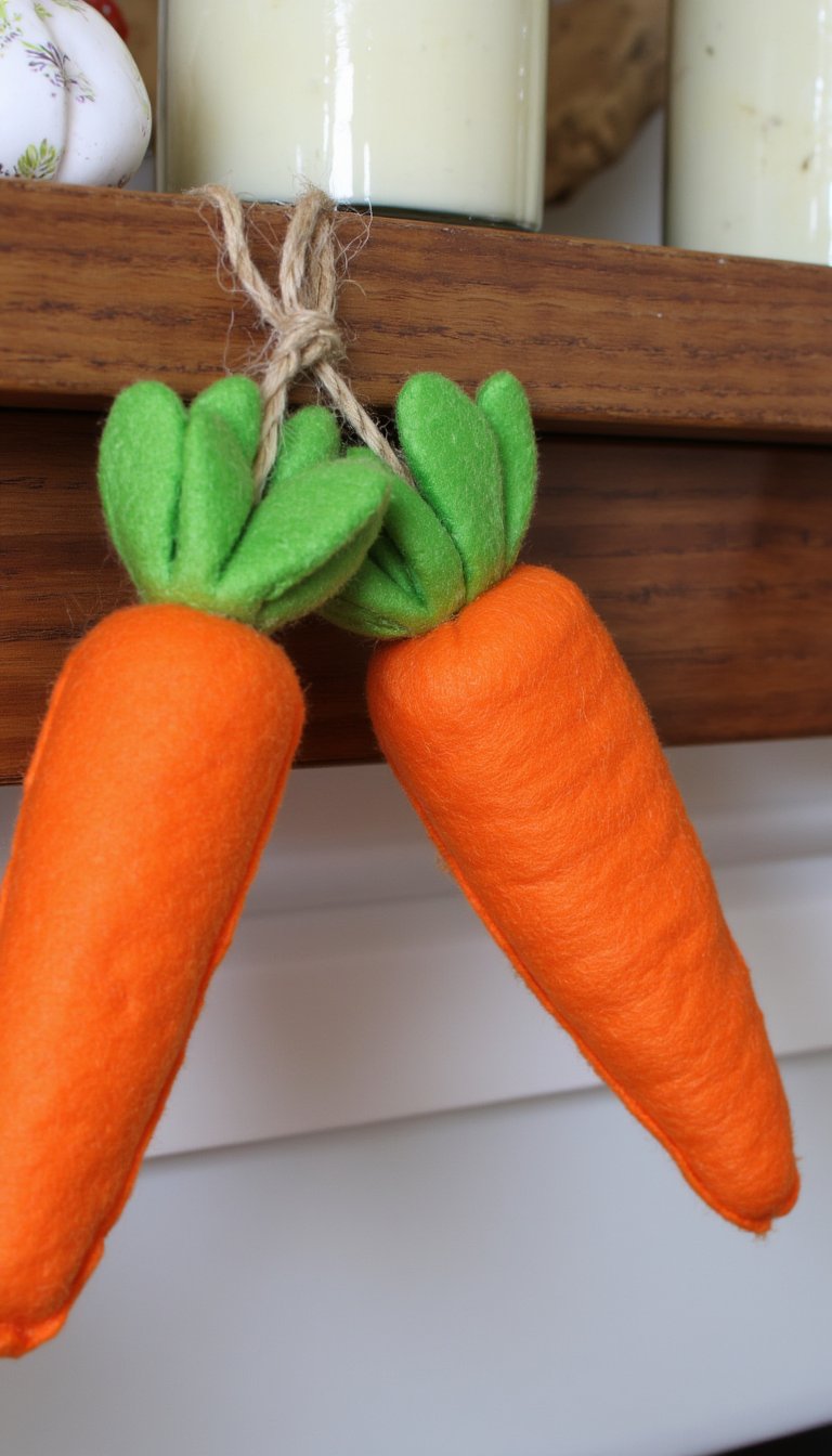 4. No-Sew Felt Carrot Garland