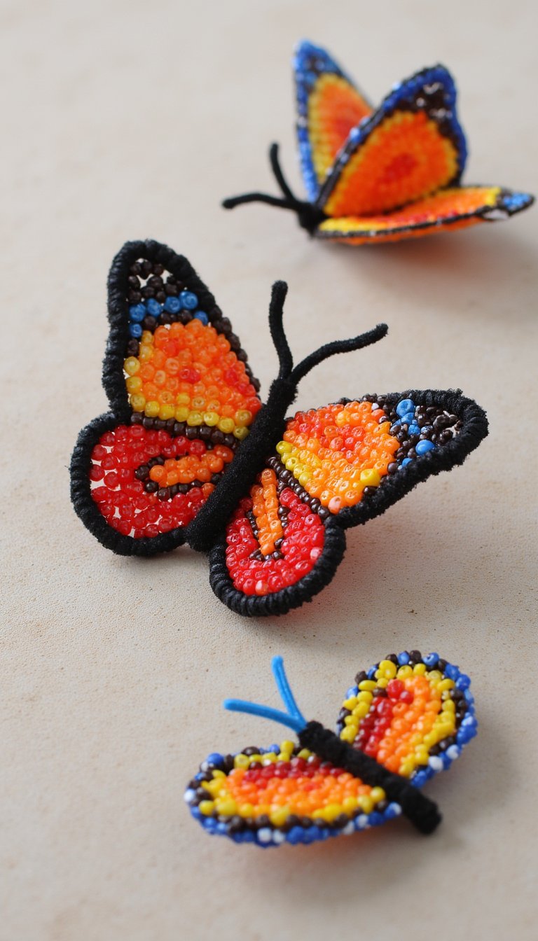 7. Pipe Cleaner & Bead Monarchs