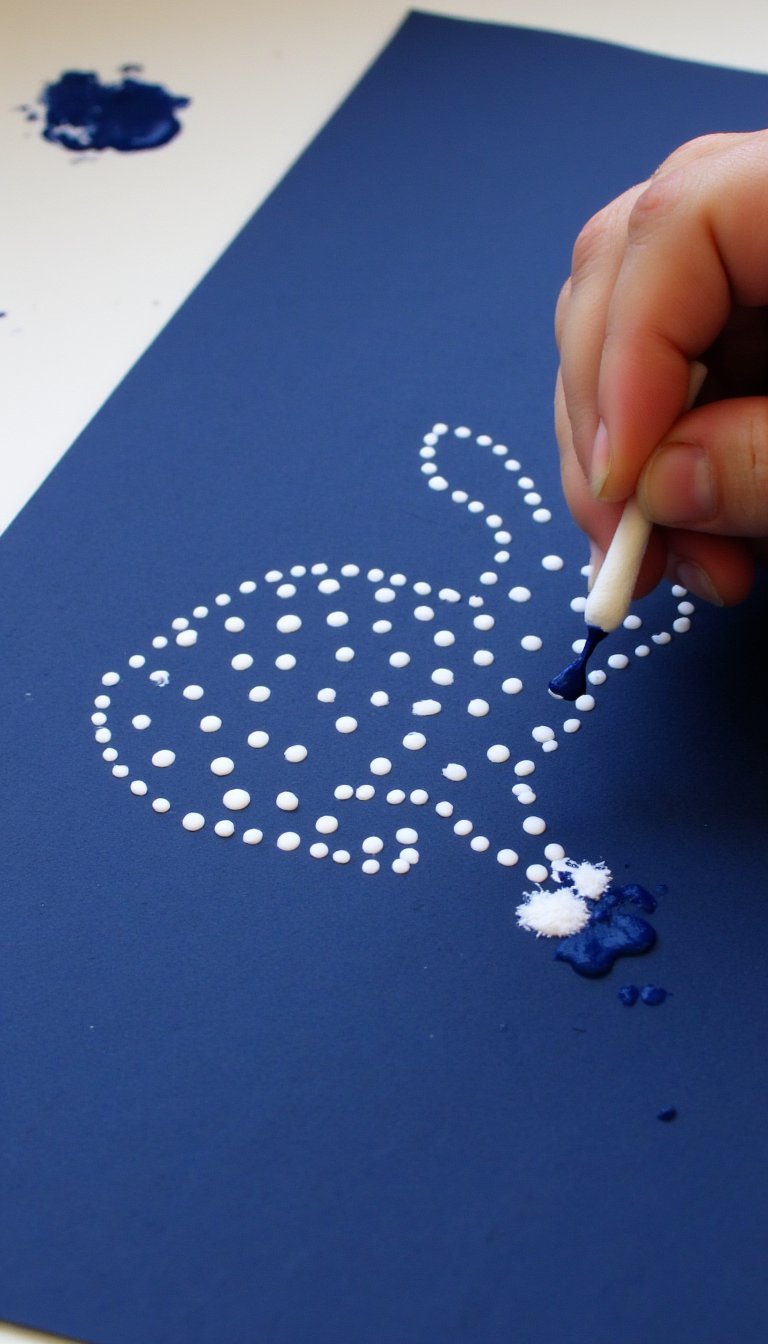 23. Q-Tip Painted Bunny Silhouettes