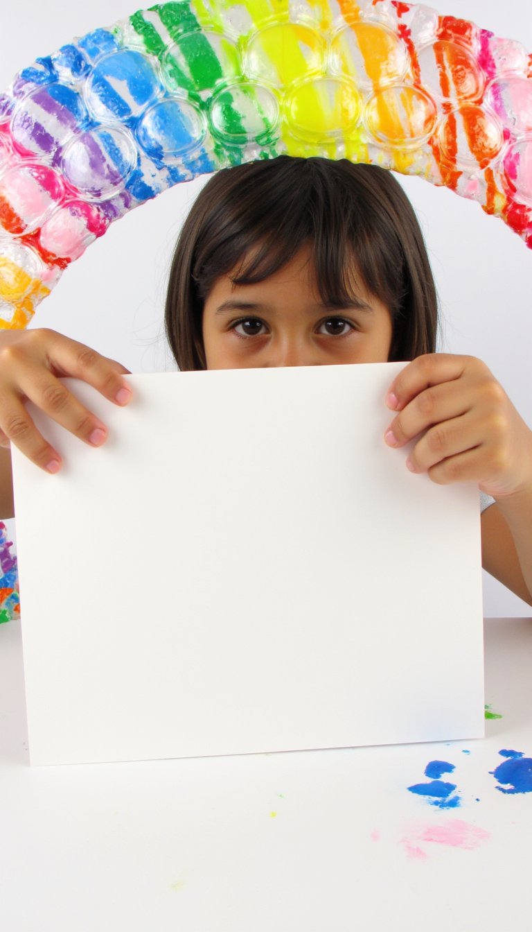 3. Bubble Wrap Rainbow Printing