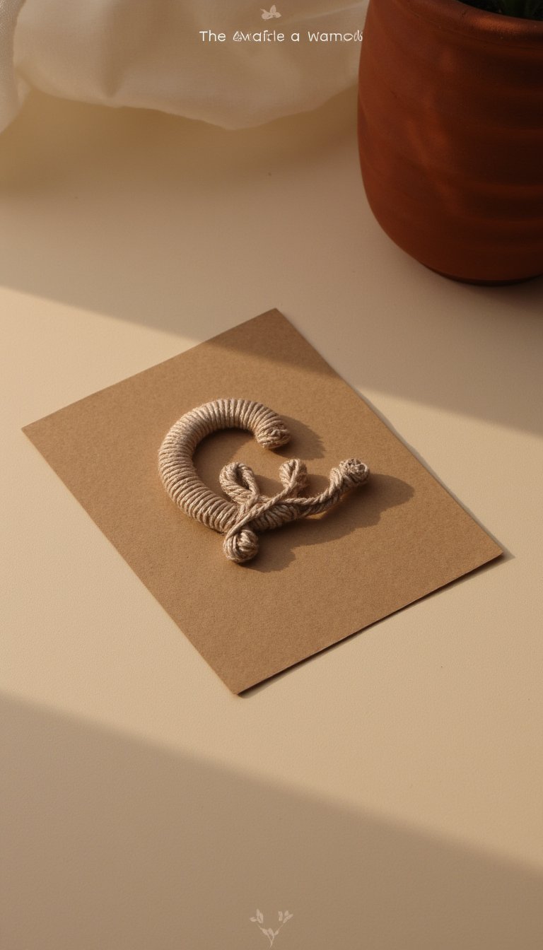 9. Yarn-Wrapped Initial Card