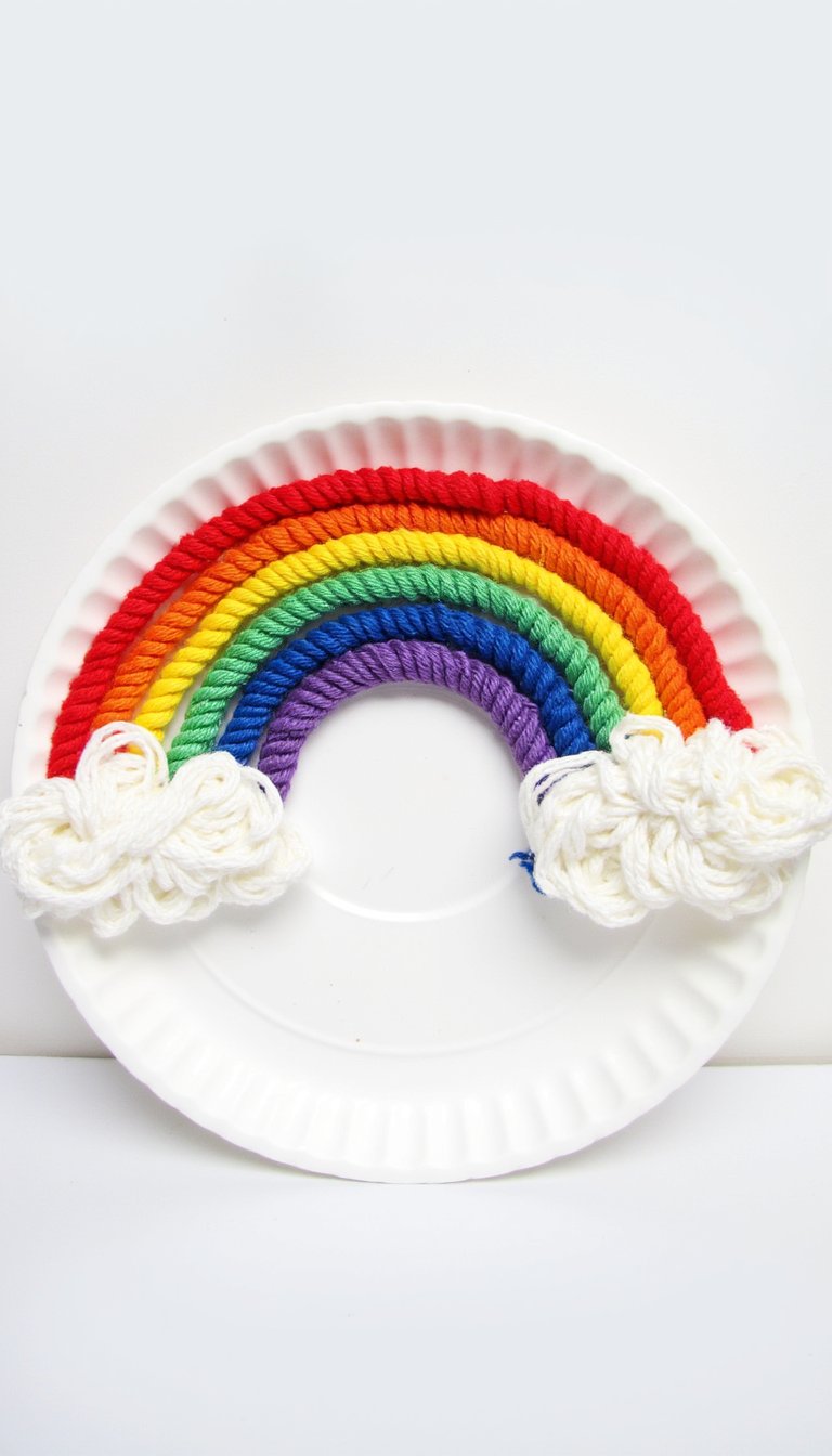 1. Paper Plate Rainbow Weaving