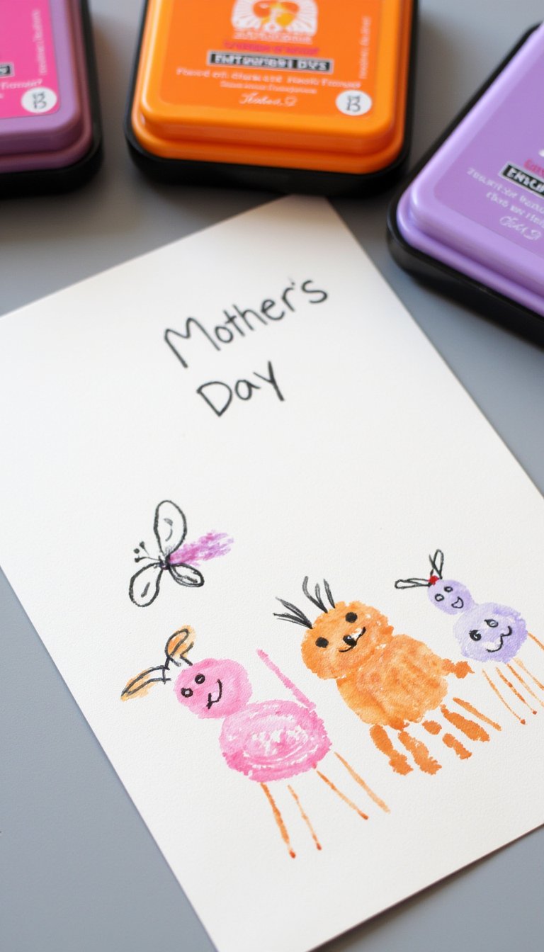 20. Thumbprint Critter Family Card