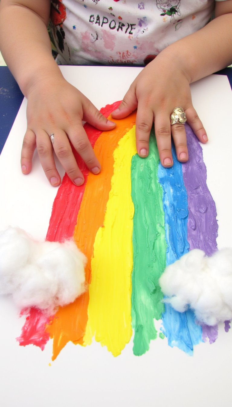 2. Puffy Paint Rainbow Clouds