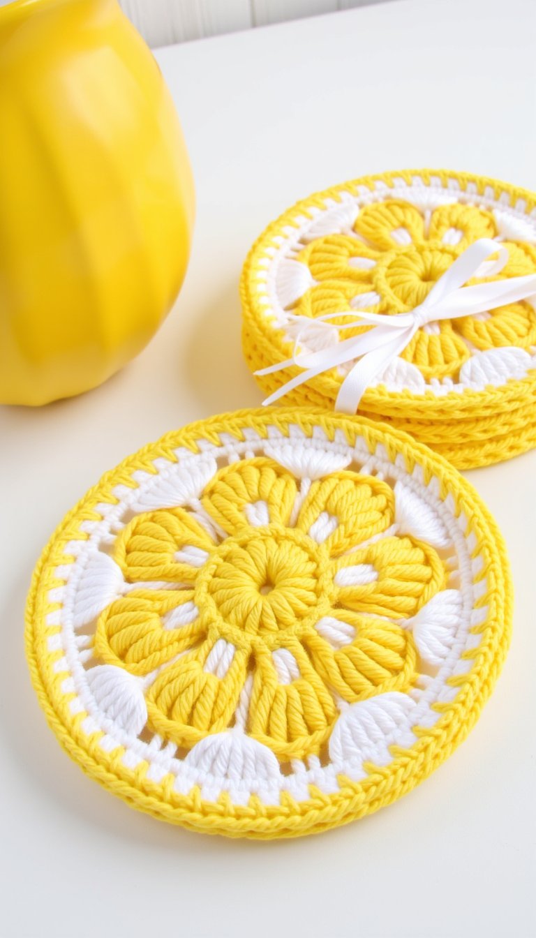 5. Sunny Lemon Slice Coasters