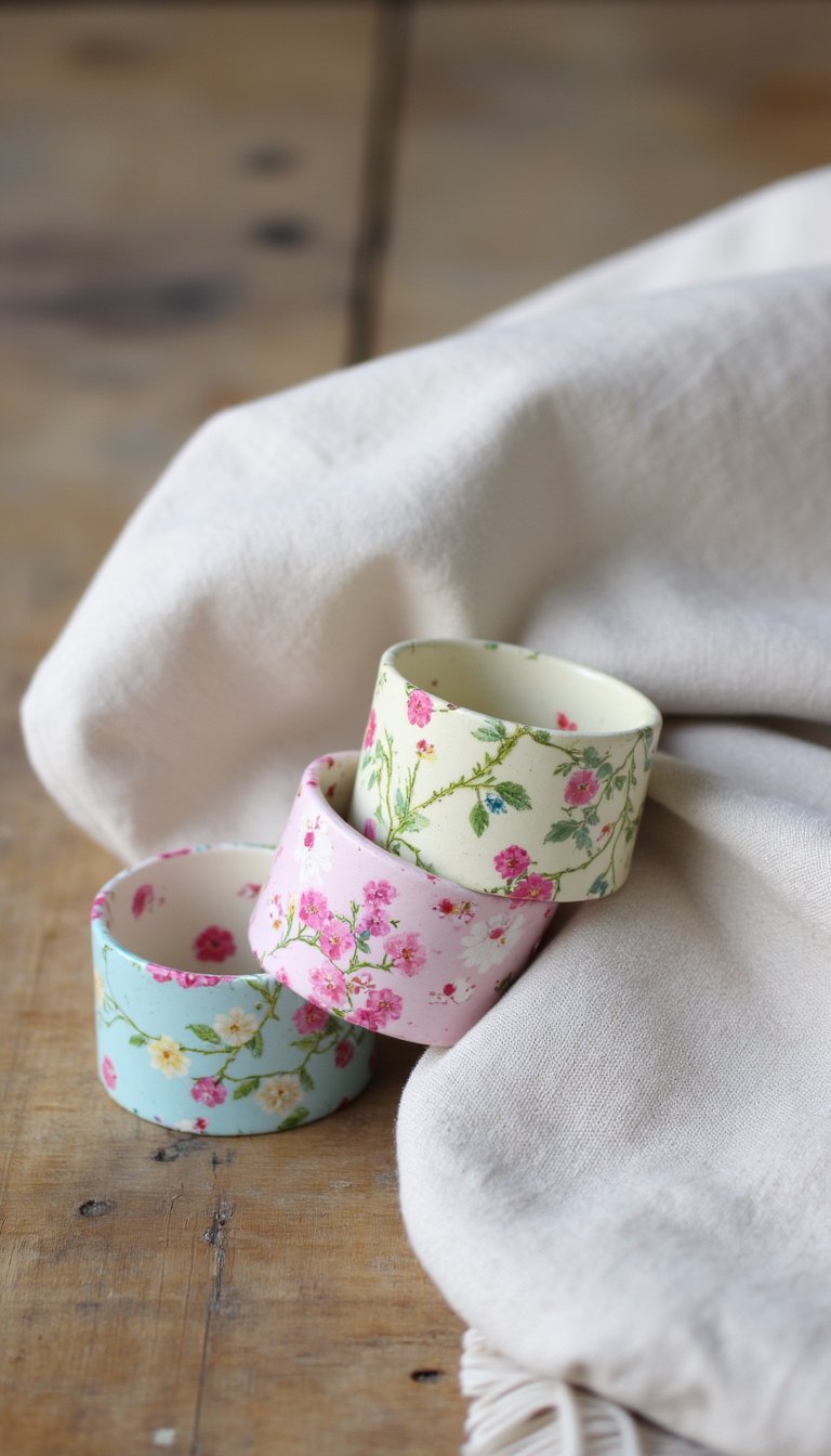 8. Decoupaged Napkin Rings