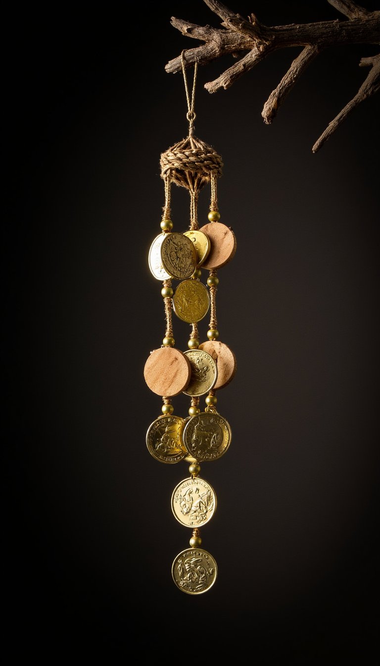 12. Upcycled "Gold" Coin Wind Chime