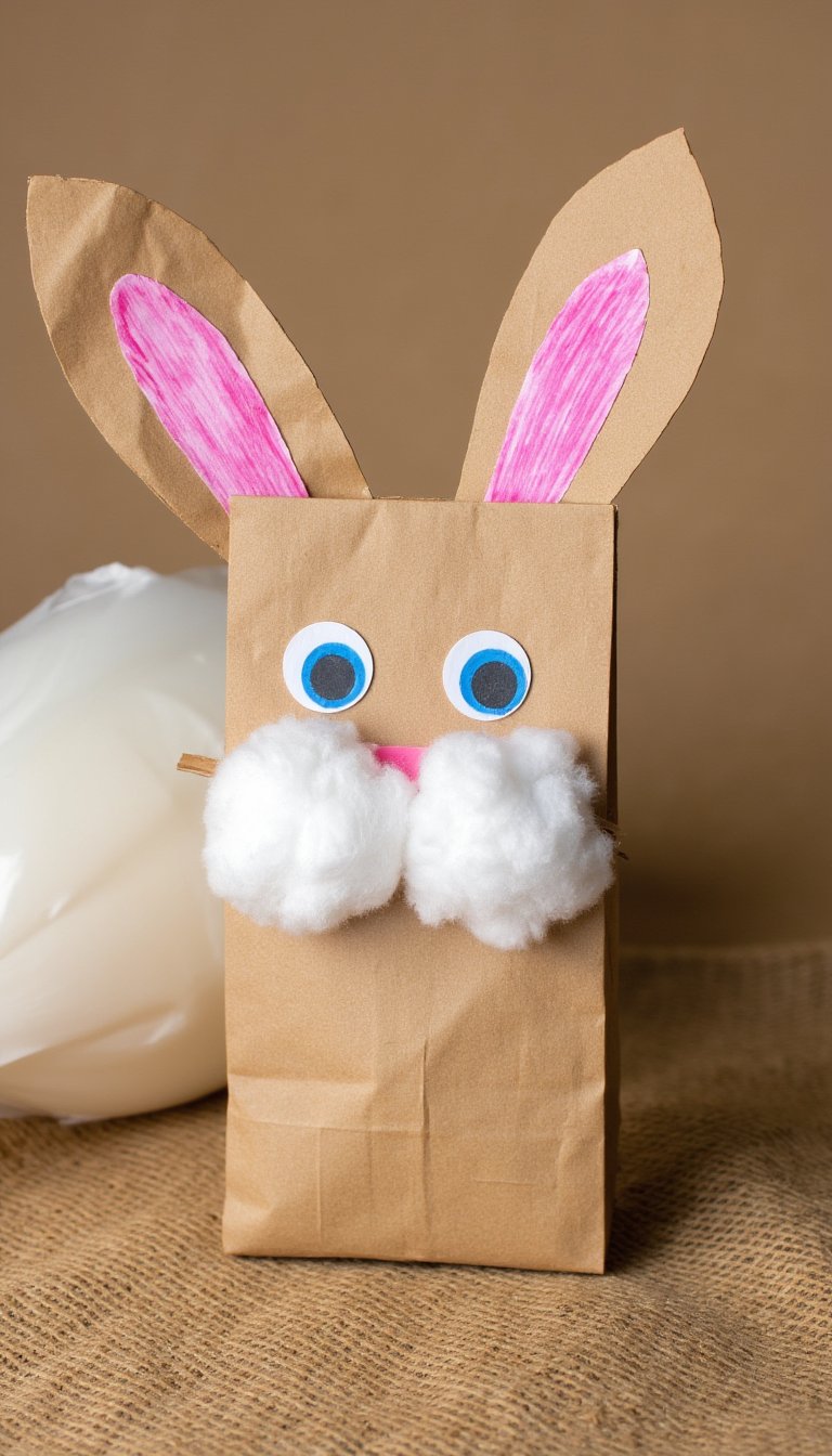 14. Paper Bag Bunny Puppet