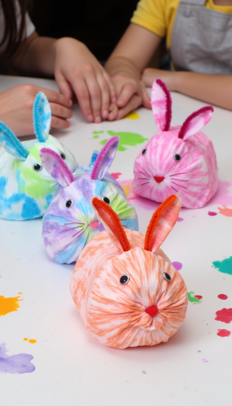 10. Coffee Filter Tie-Dye Bunnies