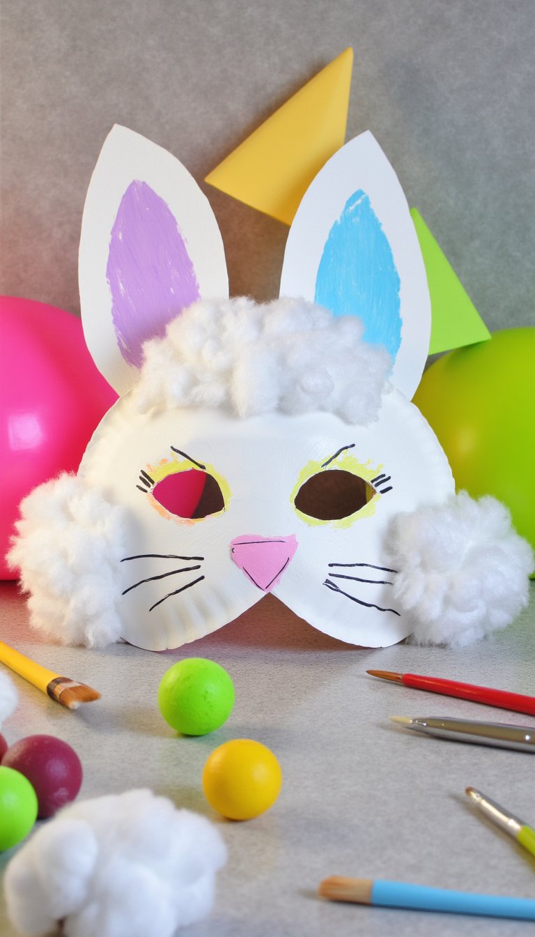 7. Paper Plate Bunny Masks